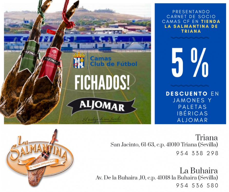 Los socios de Camas CF tendrán un descuento del 5% en jamones y paletas Aljomar
