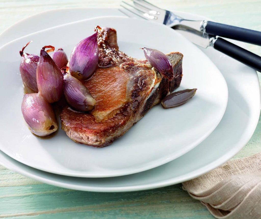 Chuletas de Cerdo ibérico con chalotas