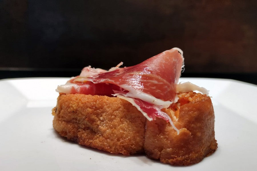Torrijas con Jamón Ibérico de bellota Aljomar