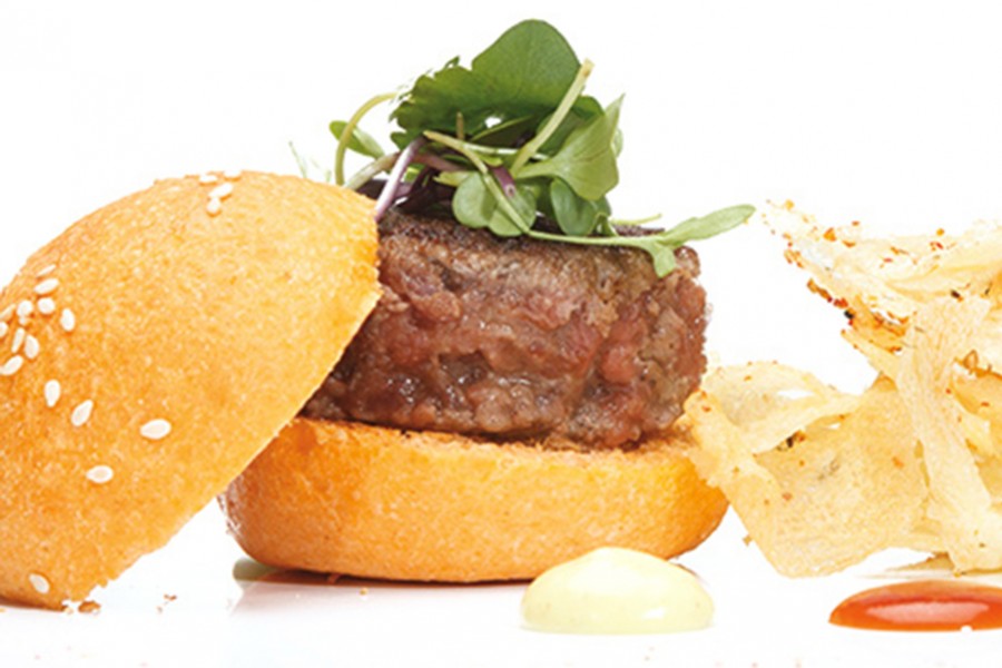 Hamburguesa Ibérica Aljomar, con pluma y secreto de cerdo ibérico