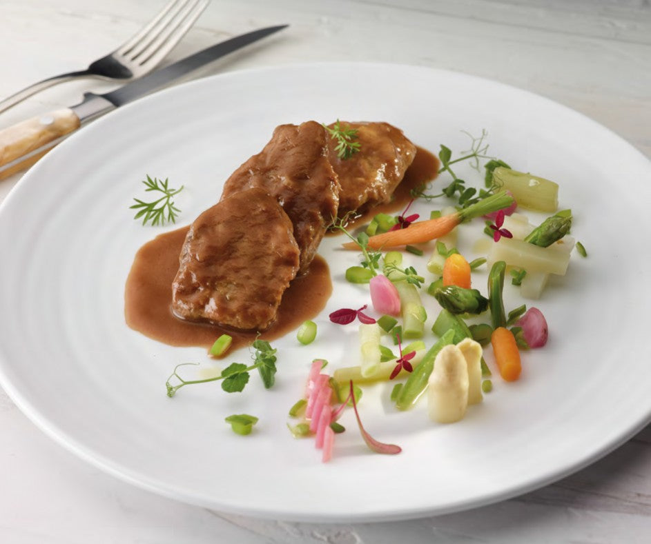 Lengua de cerdo ibérico Aljomar en Salsa, cocinada por Martín Berasategui