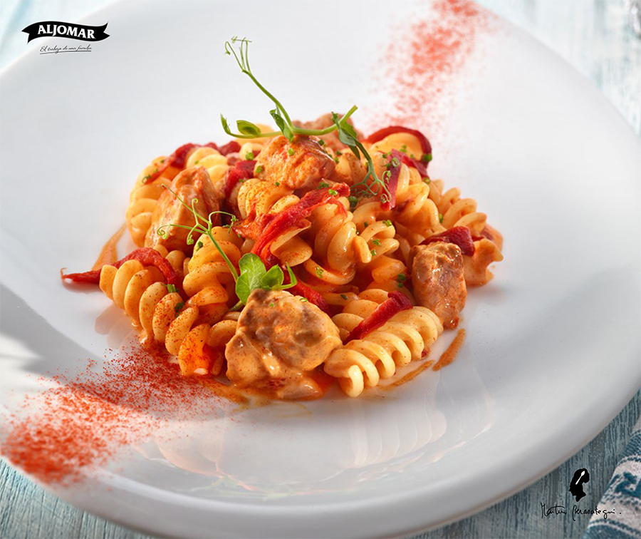 Pasta con solomillo de cerdo ibérico Aljomar y pimentón Pasta con solomillo de cerdo ibérico Aljomar y pimentón
