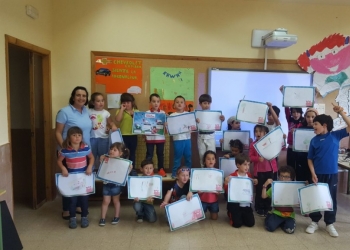 Visita a los peques del cole de Calzada de Valdunciel