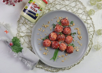 Bombones navideños de jamón de cebo ibérico Aljomar