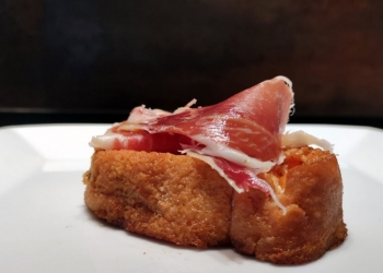 Torrijas con Jamón Ibérico de bellota Aljomar