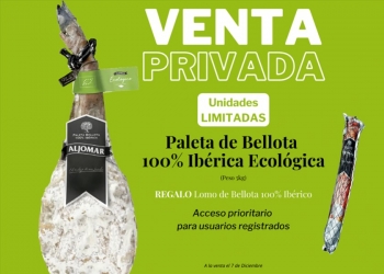 Primera VENTA PRIVADA de Paleta de Bellota 100% Ibérica Ecológica Aljomar